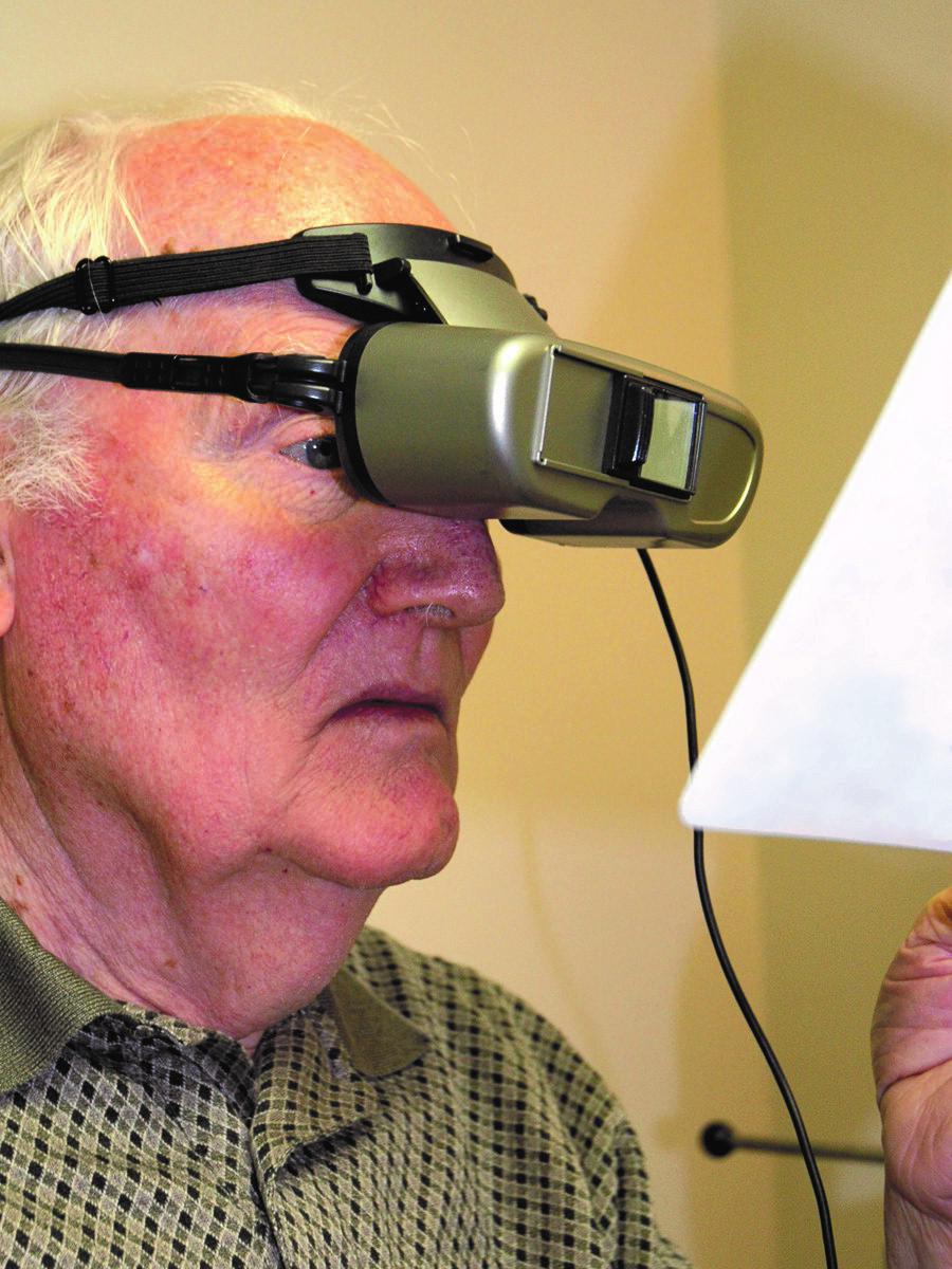 person using low vision device